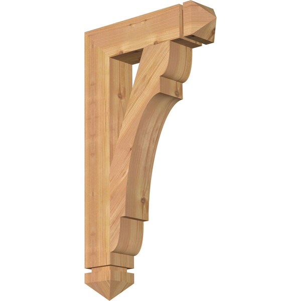 Ekena Millwork Olympic Arts & Crafts Smooth Bracket, Western Red Cedar, 3 1/2"W x 16"D x 28"H BKT04X16X28OLY03SWR - main